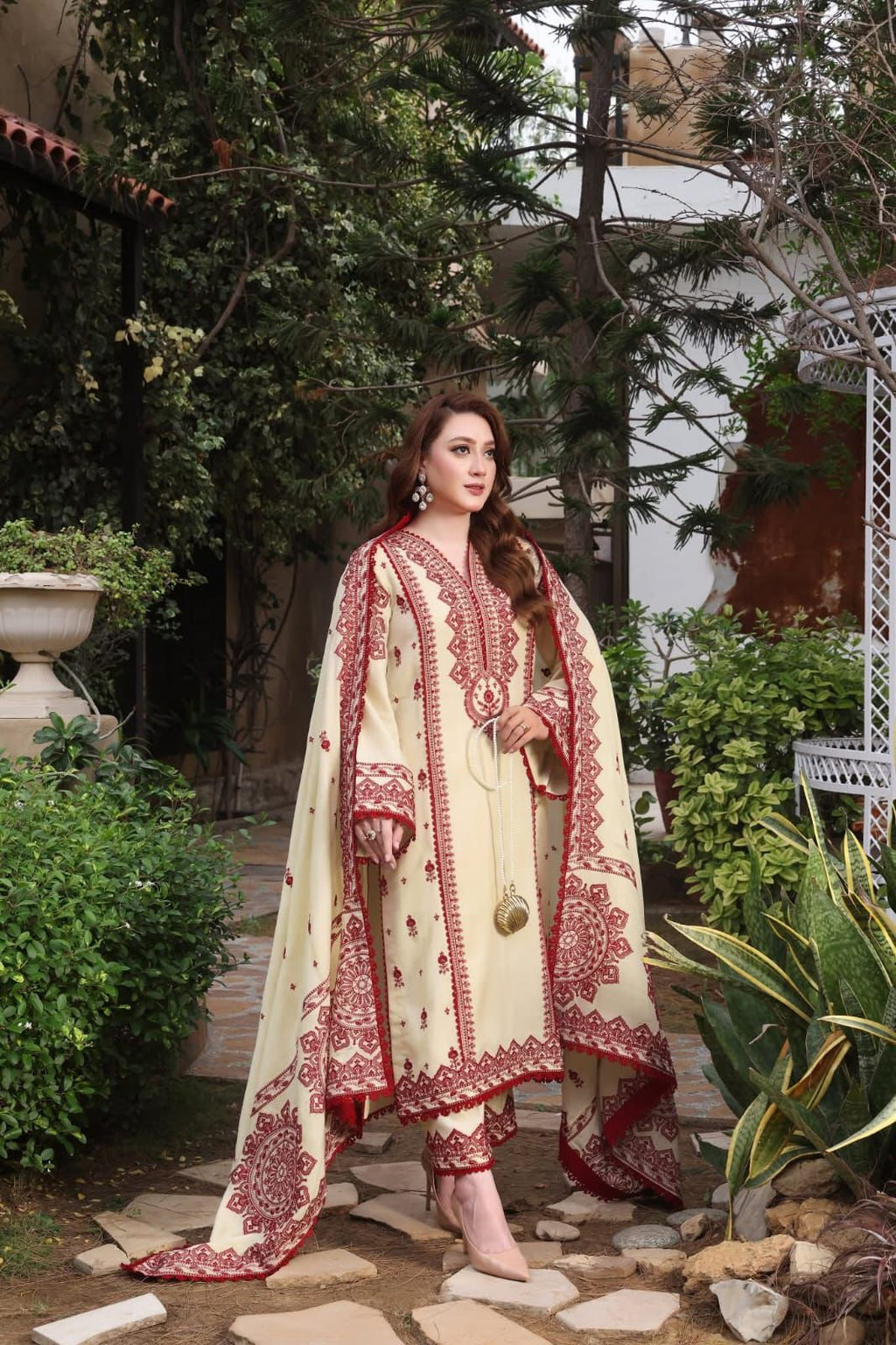 Lawn 3pc unstitched fully embroidered summer collection suit