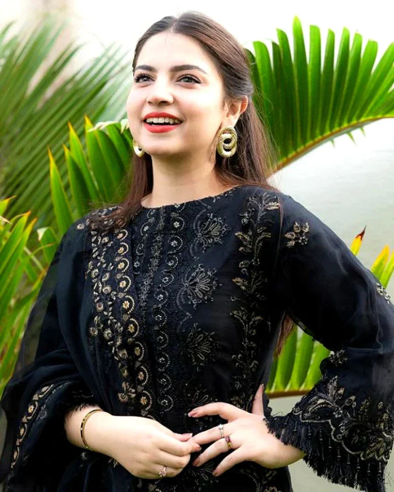 Lawn 3pc unstitched fully embroidered summer collection suit