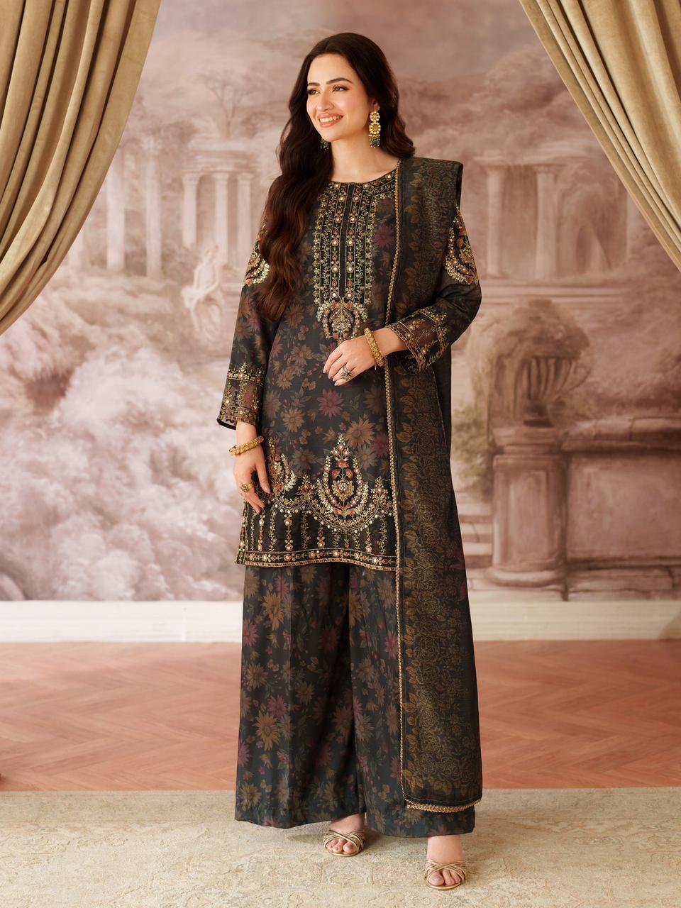 Lawn 3pc usntitched Printed Dress