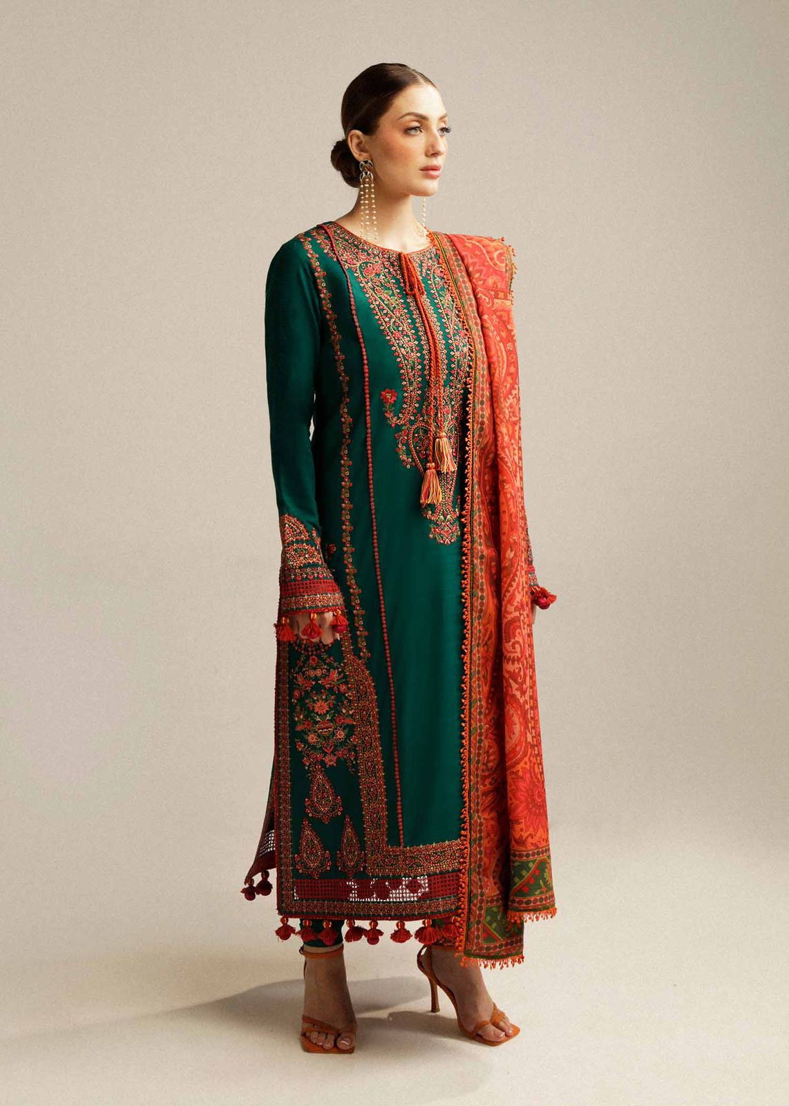 Lawn 3pc unstitched fully embroidered summer collection suit
