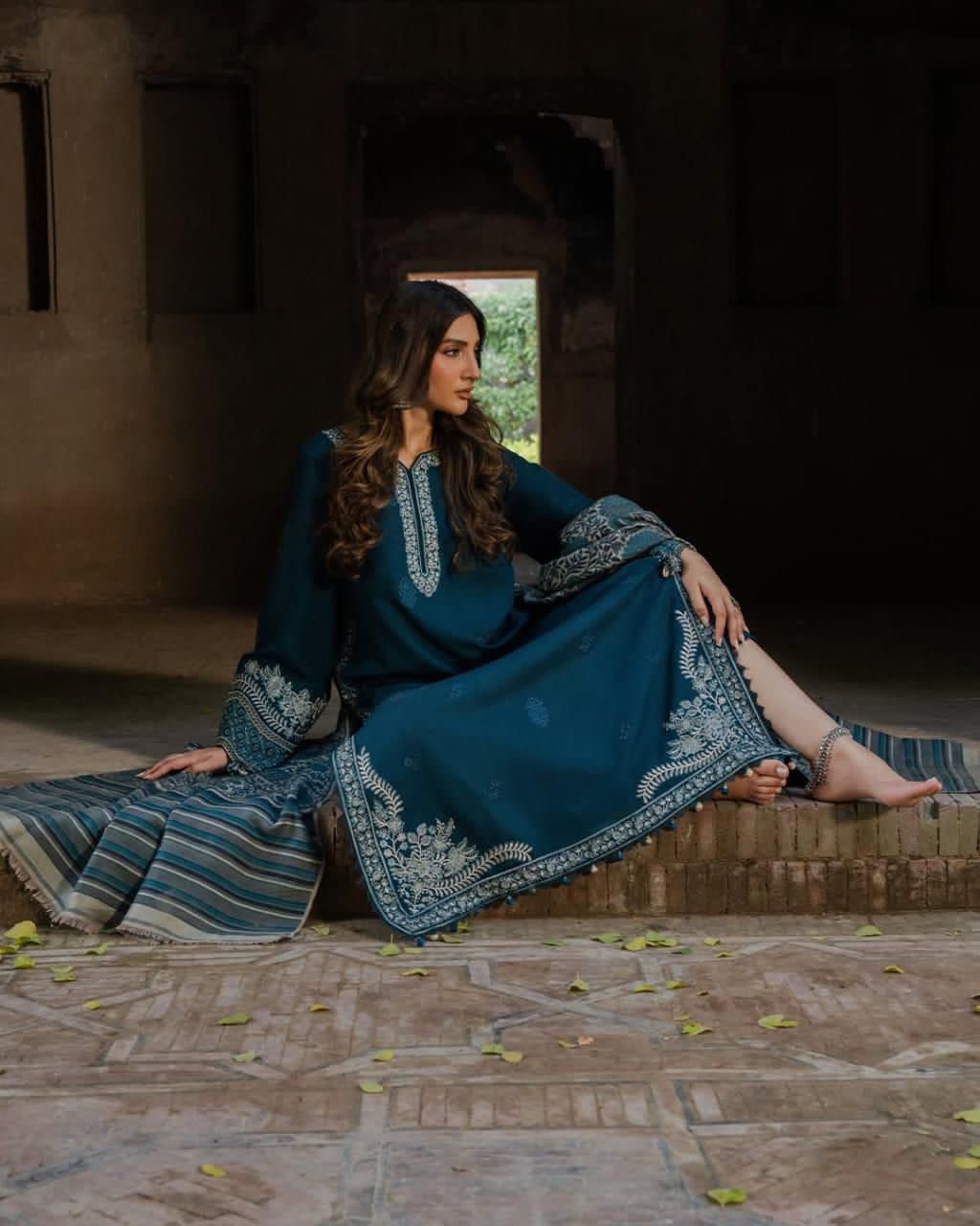 Lawn 3pc unstitched fully embroidered summer collection suit