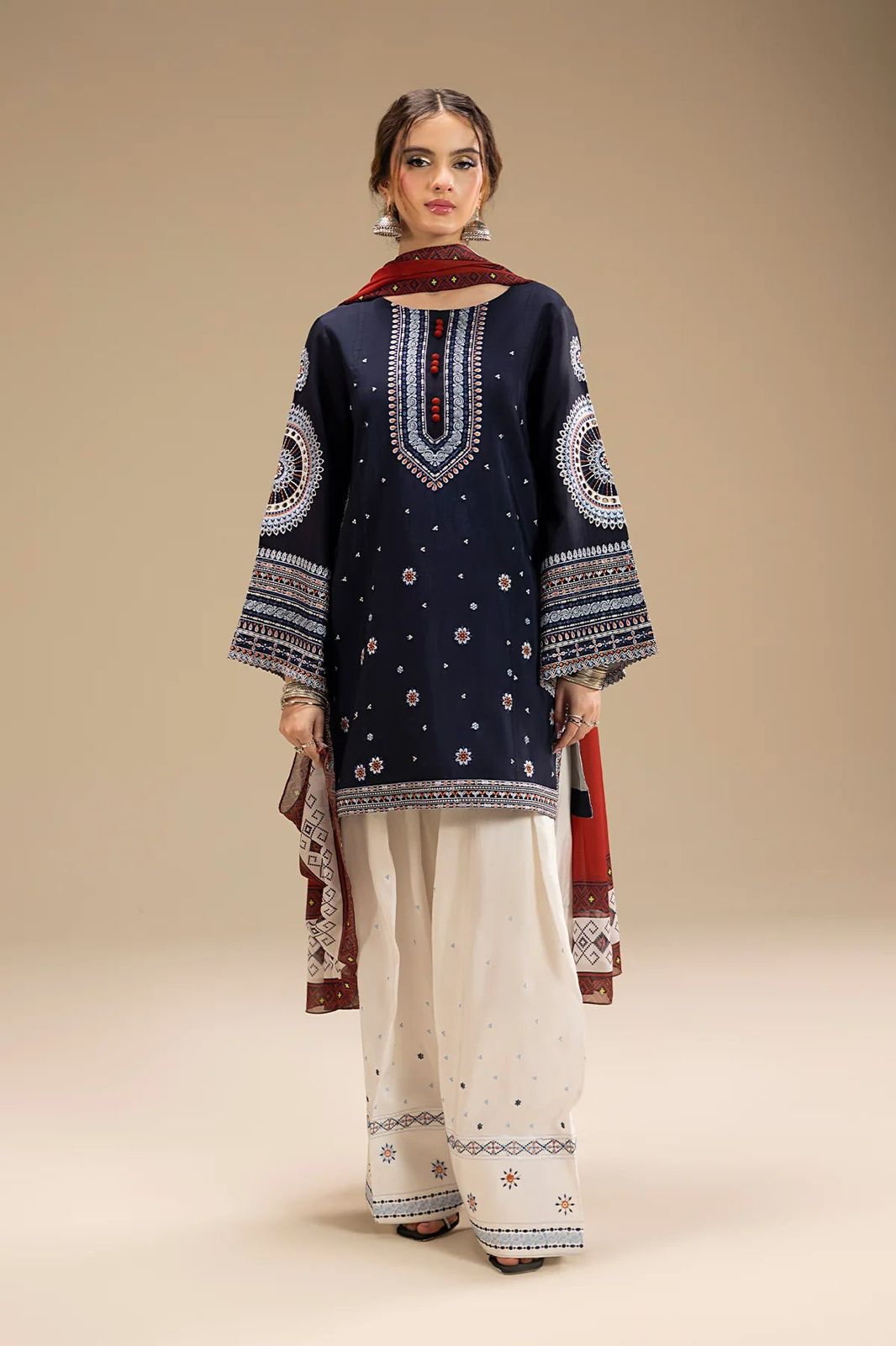 Lawn 3pc unstitched fully embroidered summer collection suit