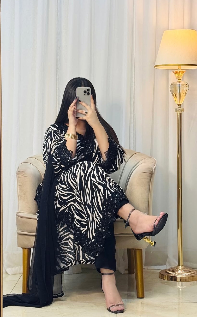 Lawn 3pc usntitched Printed Dress