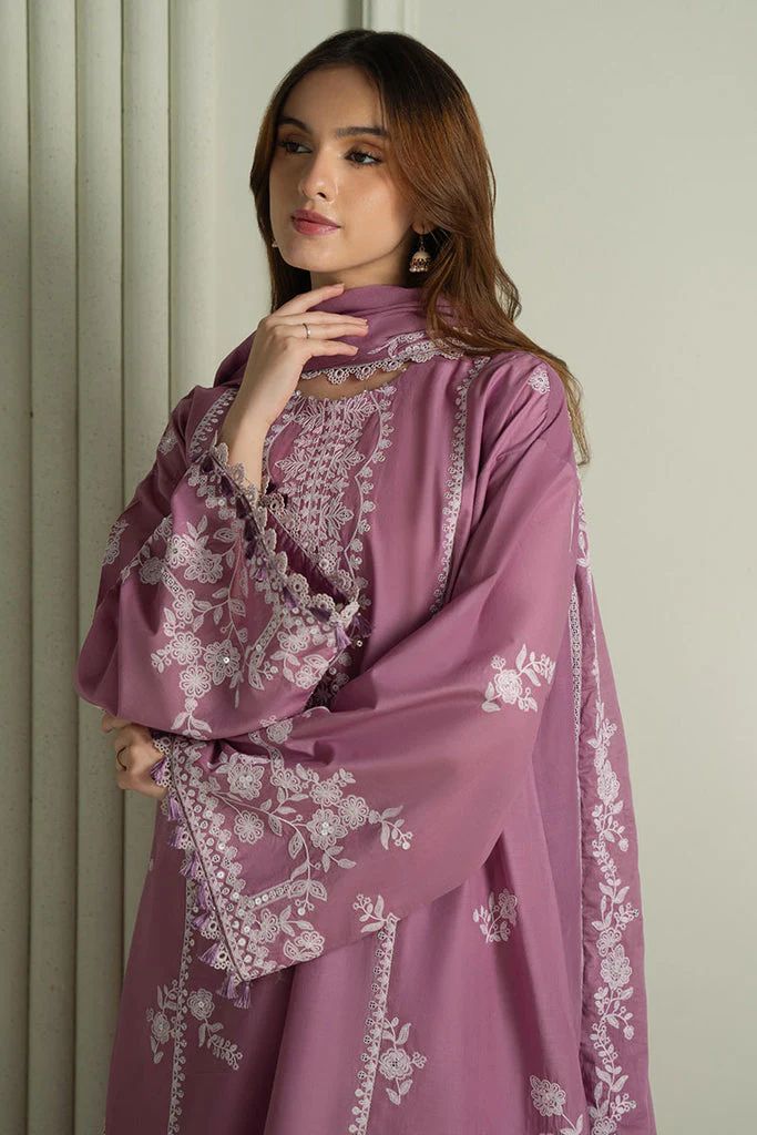 Lawn 3pc unstitched fully embroidered summer collection suit