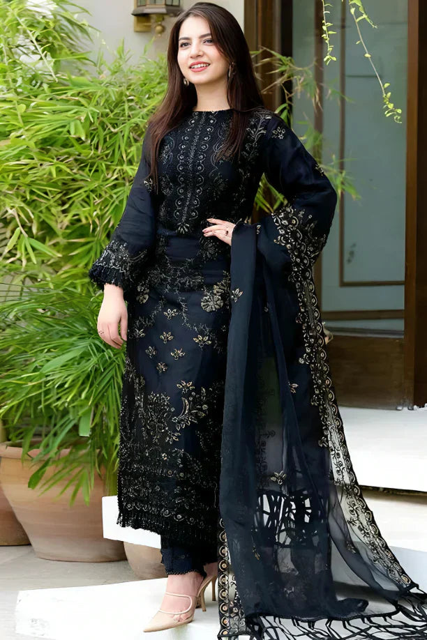 Lawn 3pc unstitched fully embroidered summer collection suit