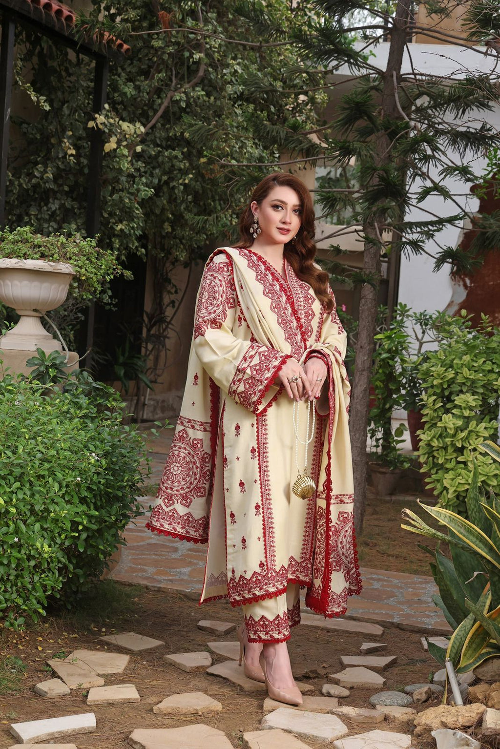 Lawn 3pc unstitched fully embroidered summer collection suit