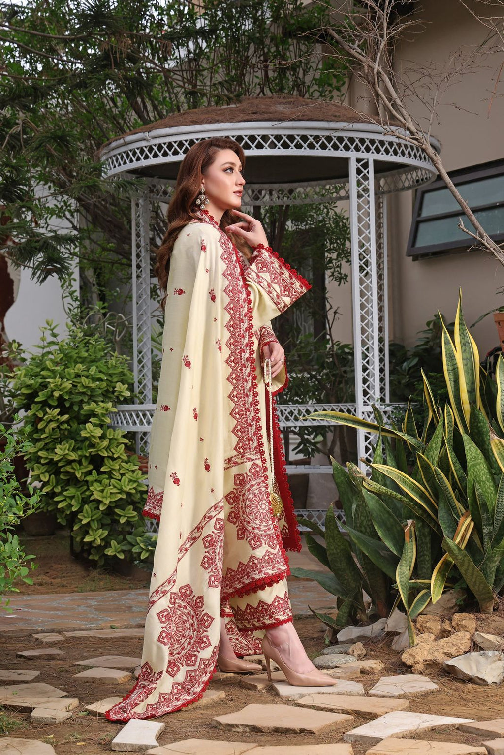 Lawn 3pc unstitched fully embroidered summer collection suit