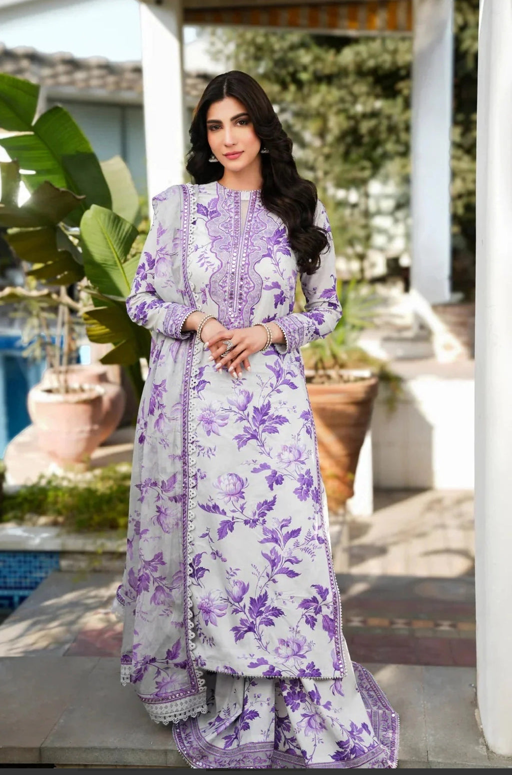 Lawn 3pc usntitched Printed Dress