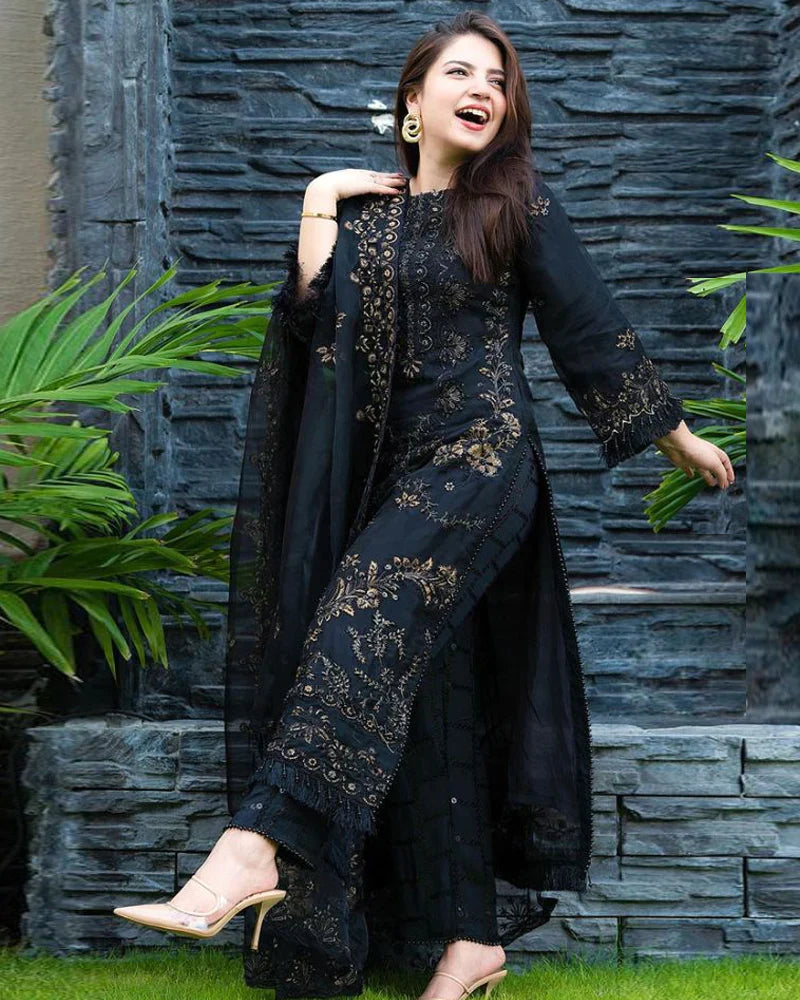 Lawn 3pc unstitched fully embroidered summer collection suit